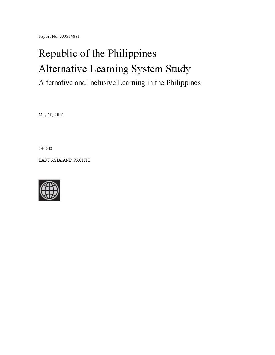 thesis on alternative learning system in the philippines